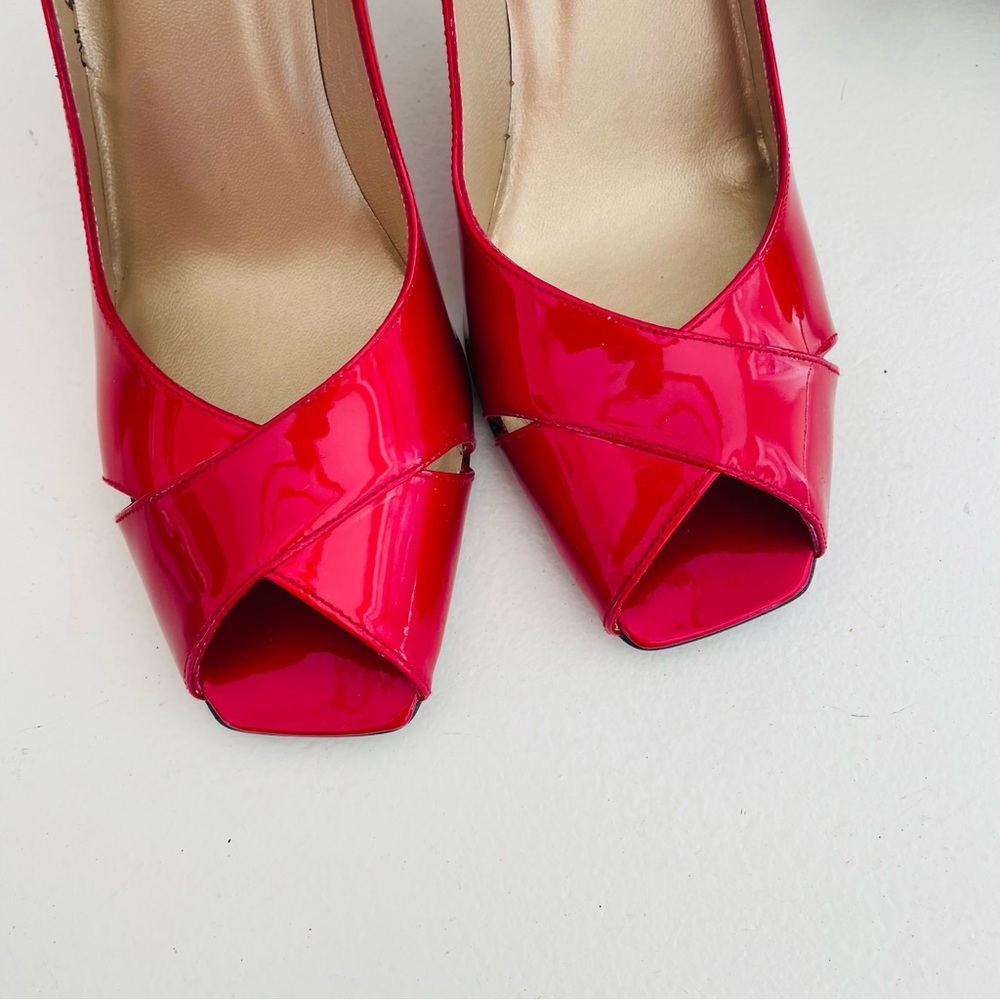 Stuart Weitzman Max Criss Cross Peep Toe Heels - image 2